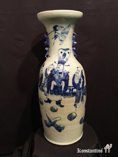 949-C Gran Jarrón Celadón en porcelana china s.XIX  57 cms
