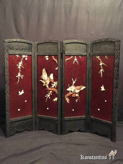 1815-C Biombo de 4 hojas  antiguo 89,5x 108 cms