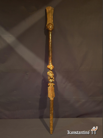 663-Afri  Bastón de mando ceremonial africano 122x6 cms